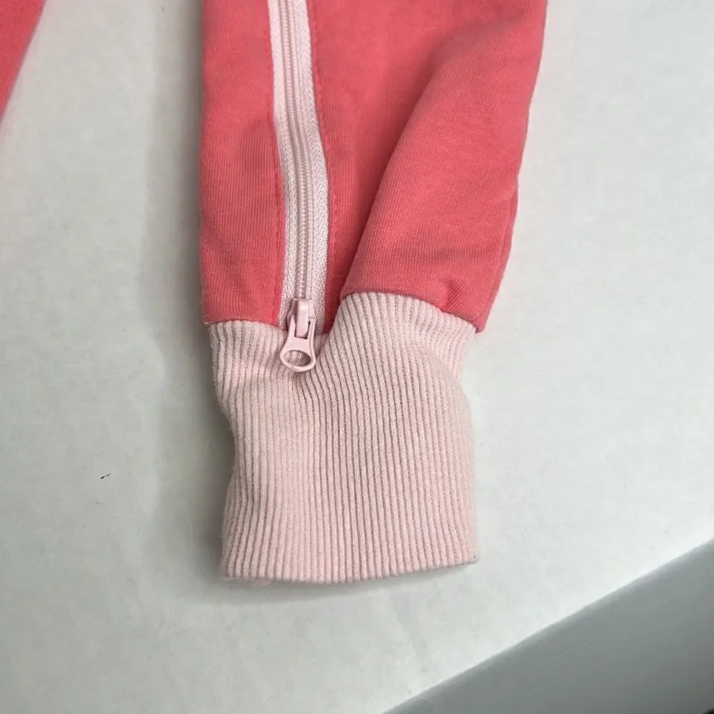 Little Bipsy pink two-way Zip onesie EUC size 3-6 months